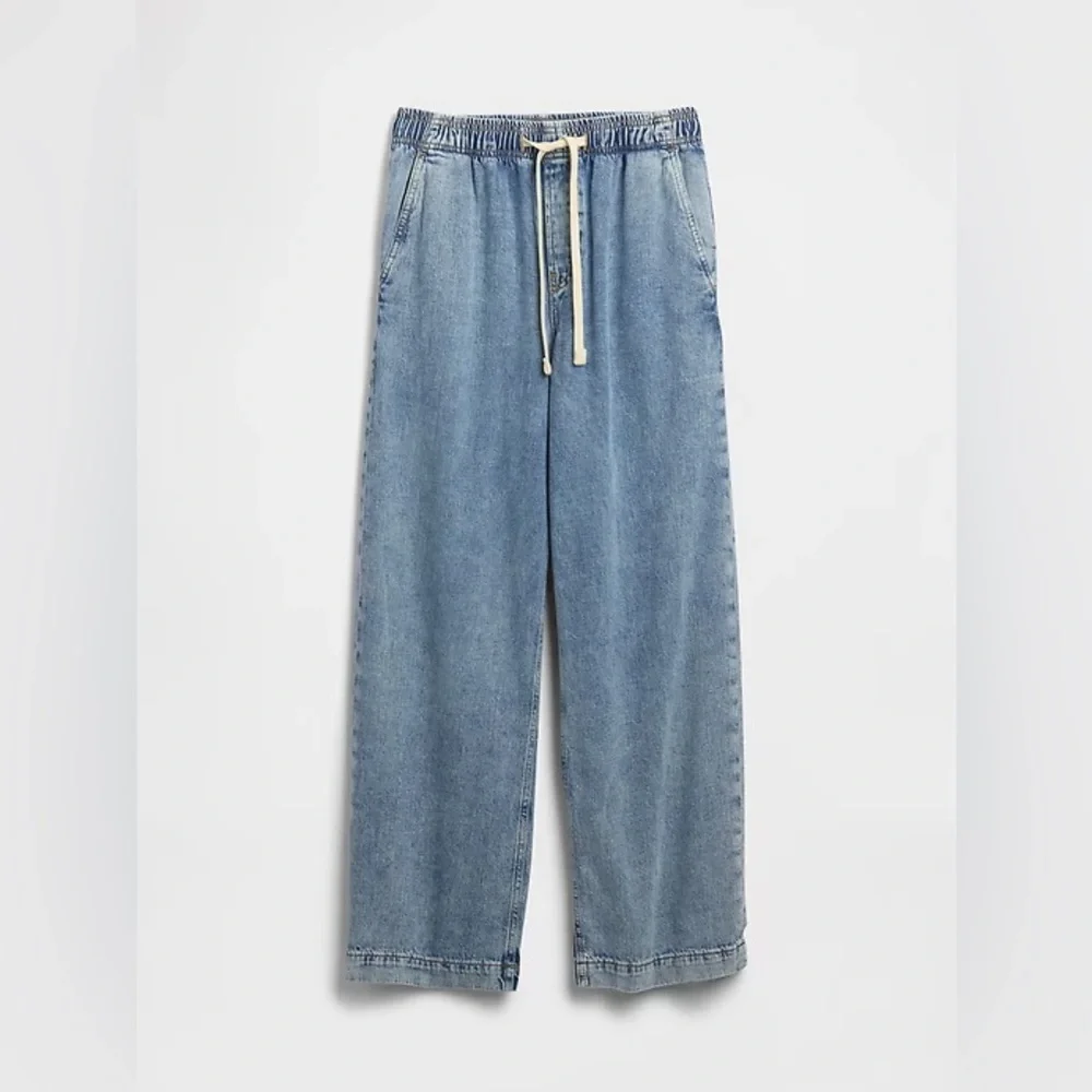 NWT! GAP Light Wash High Rise Pull-On Wide-Leg Jeans - Size Small 🩷 #805640 - Picture 7 of 10